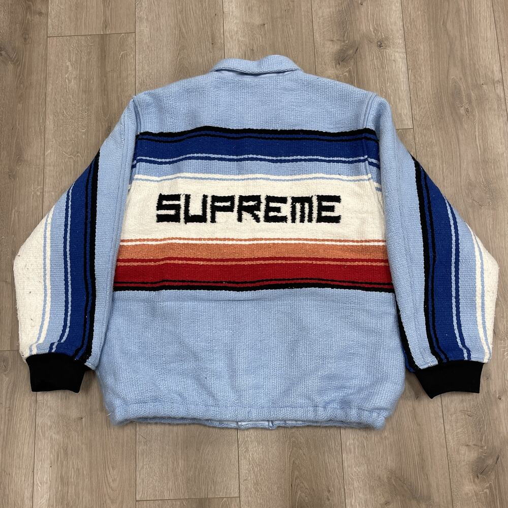 FW20 Supreme Tlaxcala Blanket Jacket Light Blue size XL SF